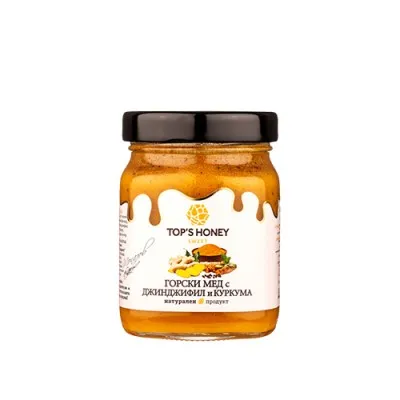 Мед с джинджифил и куркума TOP`S HONEY  - 250 гр.